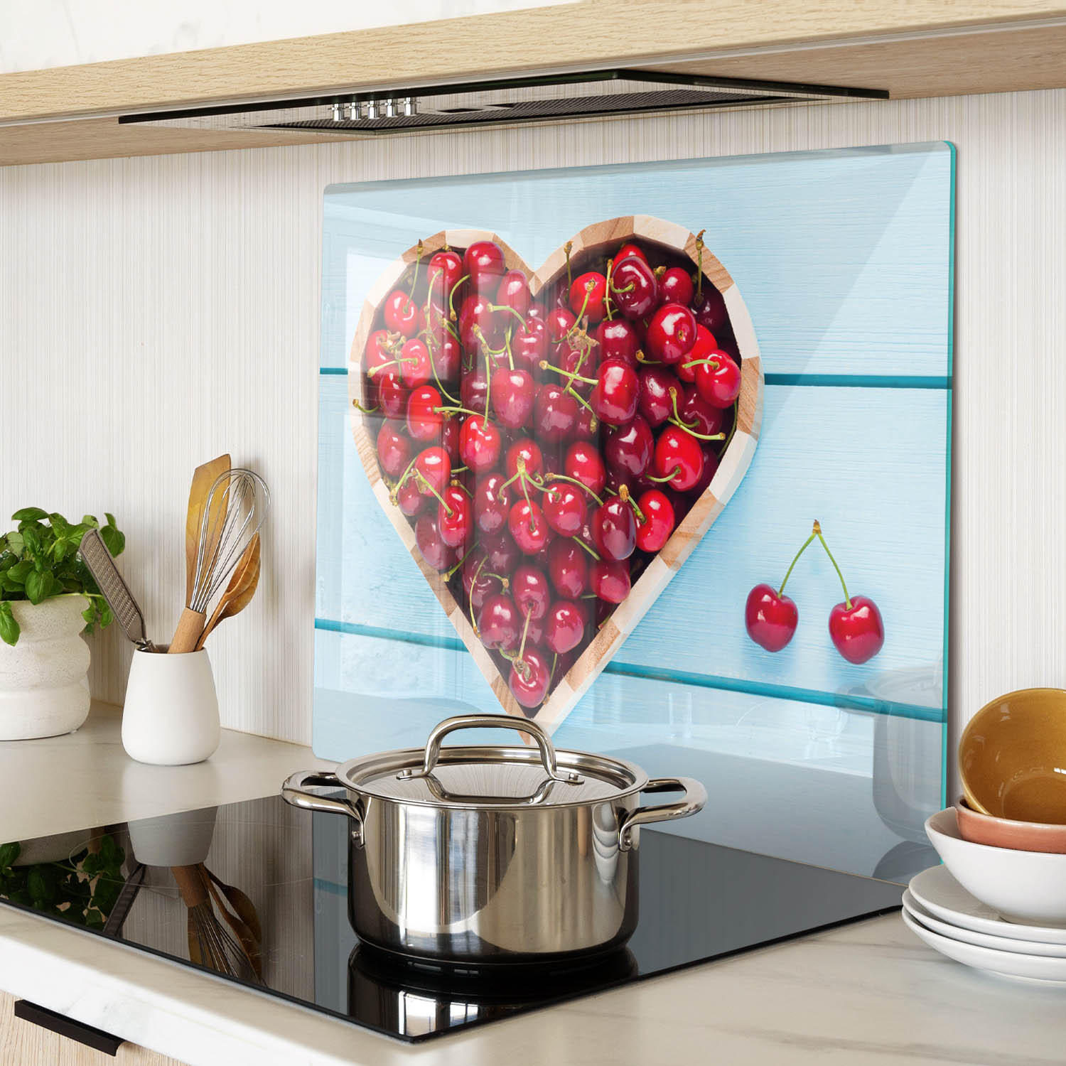 GLASPLATTE 60x52 cm Kirschherz - Rot, Glas (60/0.4/52cm) - TULUP
