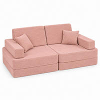 KINDERSOFA Cordsamt Ziegel - Dunkelorange, Textil (160/24/80cm) - AngeLove