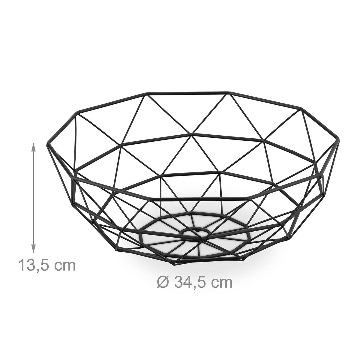 OBSTSCHALE - Schwarz, Metall (13.5cm) - Relaxdays