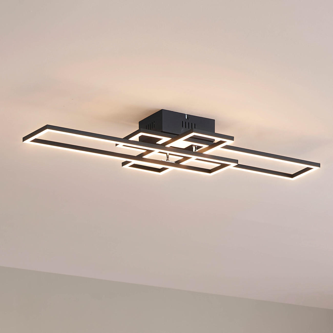 DECKENLEUCHTE eli, Schwarz, 90cm - Schwarz, Metall (90/36.6/10.1cm) - KOSILUM