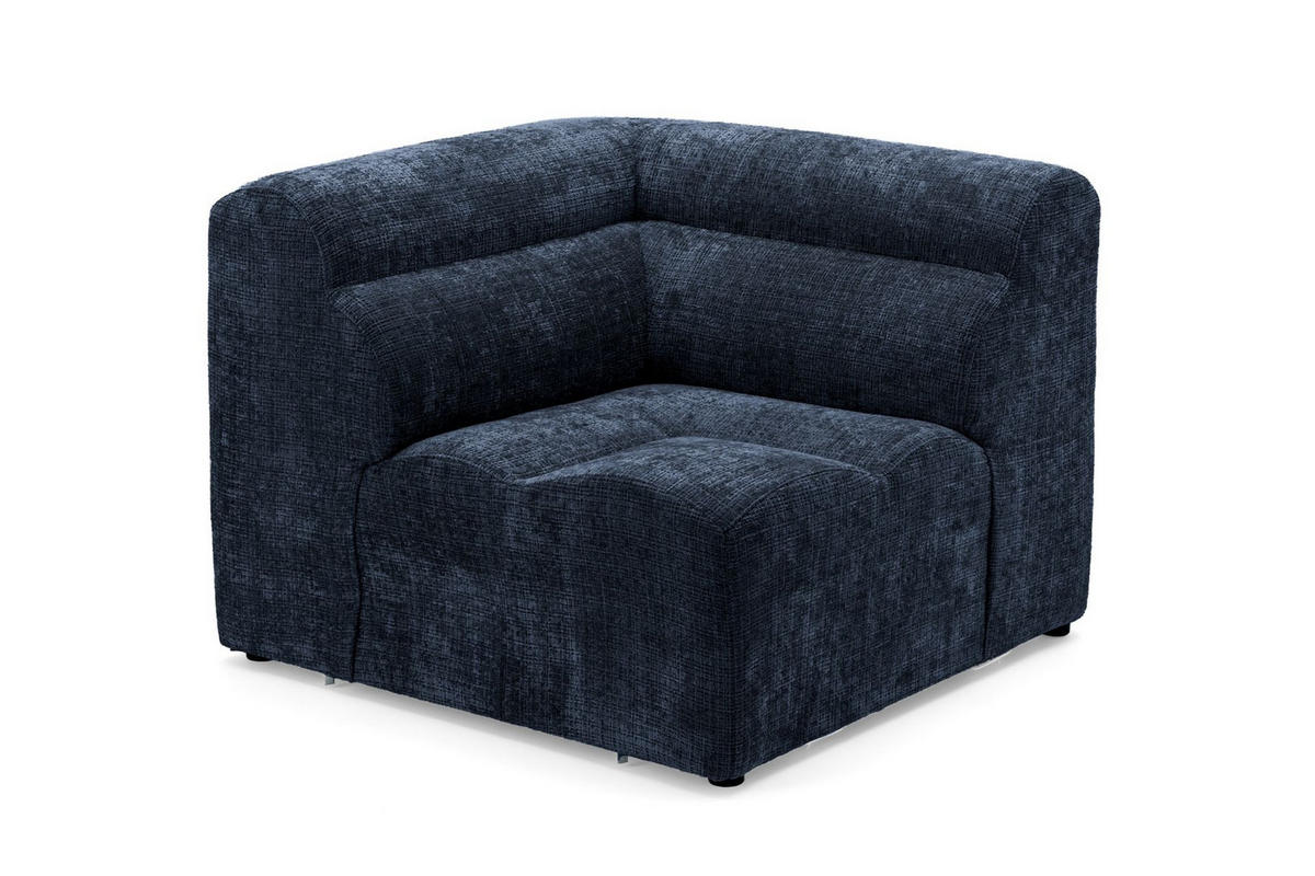 6-SITZER modulares Wohnlandschaft U XXL VEER SET 5 Rechts, 368 x 175 cm, Chenille Webstoff Marine - Schwarz/Dunkelblau, Holz/Kunststoff (175/75/368cm) - Muffo