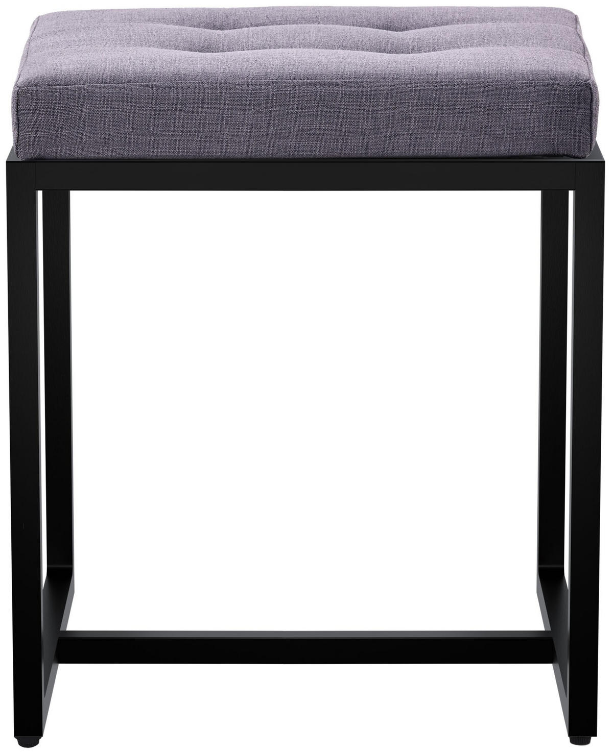 SITZWÜRFEL eckig 40/40/48 cm Stoff dunkelgrau - Dunkelgrau/Schwarz, Textil/Metall (40/48/40cm) - CLP