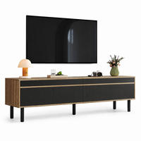 TV-SCHRANK mit 4 Türen 170 x 38 x 47,7 cm Schwarz/Natur - Schwarz, Holzwerkstoff (38/47/170cm) - Beauniv
