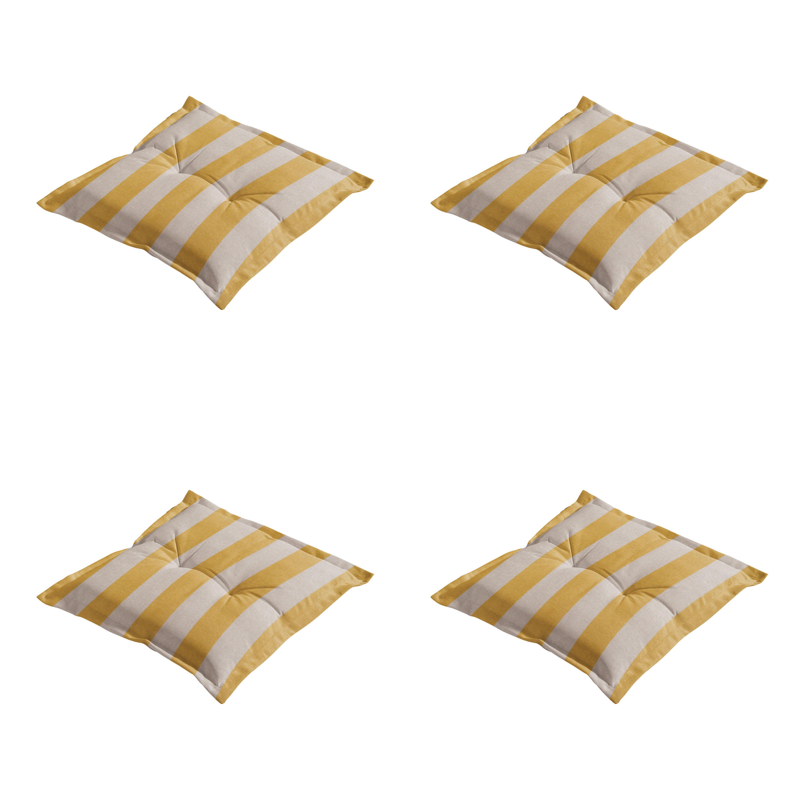 SITZKISSEN Amora - Gelb - 50/50/7 cm - 4er-Set - Gelb, Textil (50/7/50cm) - Madison