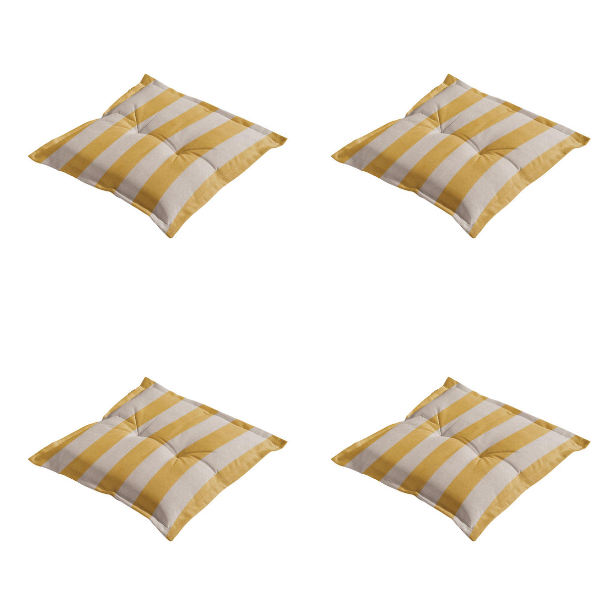 SITZKISSEN Amora - Gelb - 50/50/7 cm - 4er-Set - Gelb, Textil (50/7/50cm) - Madison