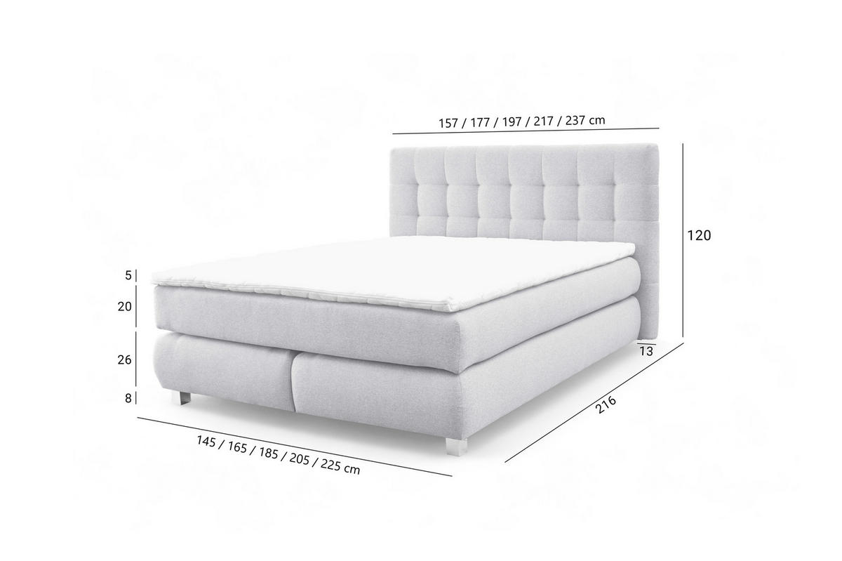 BOXSPRINGBETT Ben mit Pocketmatratze und Bonellmatratze inkl. Topper - Grün, Textil (180/200cm) - AN-Moebel 4u