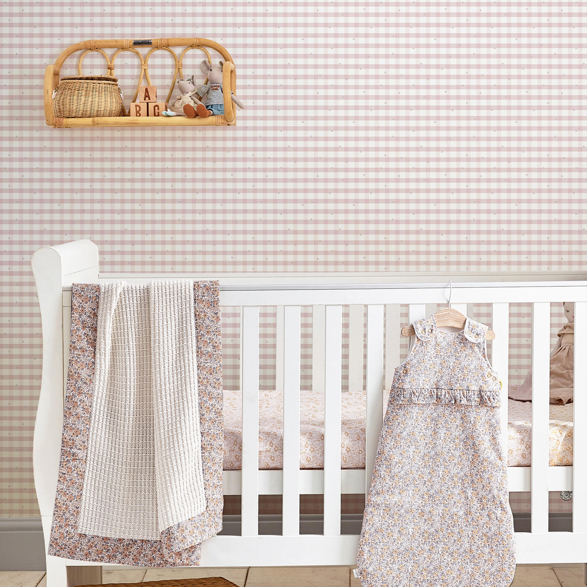 VLIESTAPETE Gingham Pale Amethyst | Hellrosa | Karodruck | 10mx52cm - Pink, Papier/Kunststoff (52/1000cm) - Graham & Brown
