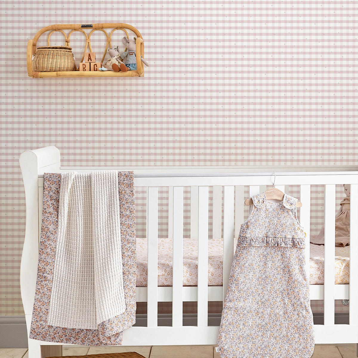 VLIESTAPETE Gingham Pale Amethyst | Hellrosa | Karodruck | 10mx52cm - Pink, Papier/Kunststoff (52/1000cm) - Graham & Brown