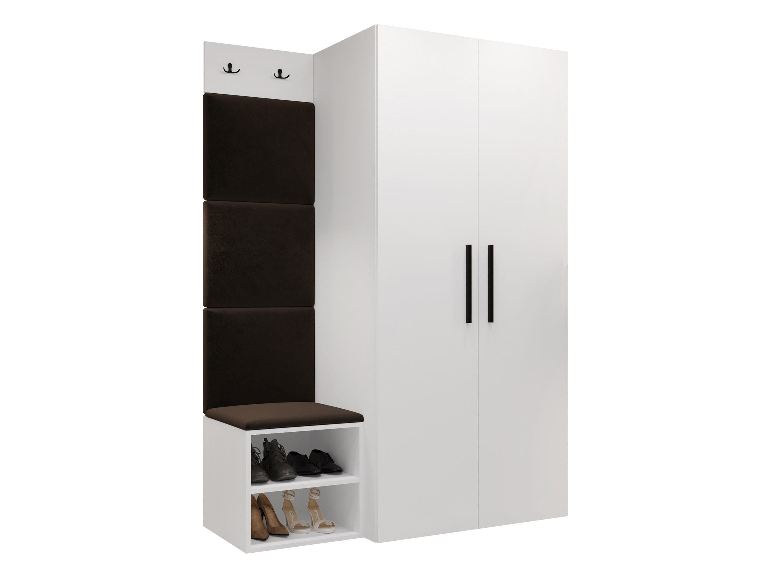 GARDEROBEN-SET Medi IV - Schwarz/Braun, Holzwerkstoff/Kunststoff (80/191/50cm) - MIRJAN24