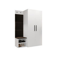 GARDEROBEN-SET Medi IV - Schwarz/Braun, Holzwerkstoff/Kunststoff (80/191/50cm) - MIRJAN24