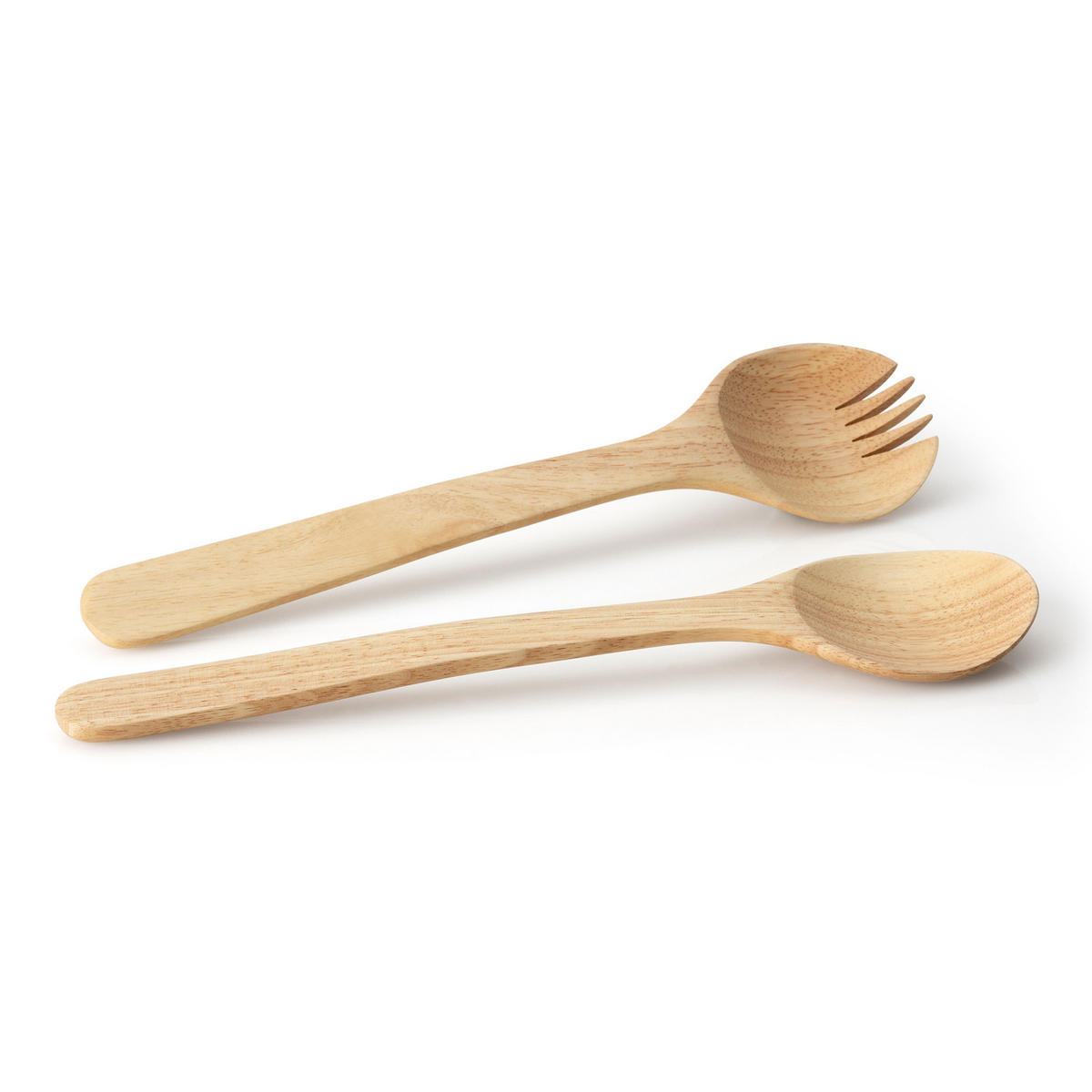 SALATBESTECK, 2-tlg., Gummibaumholz, L 31 cm - Braun, Holz (5cm) - Continenta