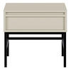 NACHTSCHRANK Evo Graubeige mit Metallgestell 50 cm - Greige/Schwarz, Holzwerkstoff/Metall (50/44/34cm) - Selsey
