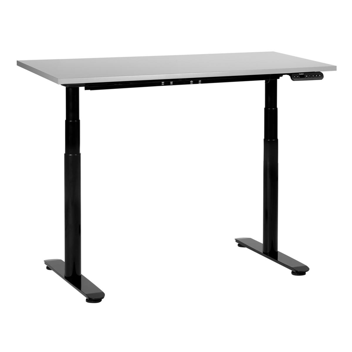 SCHREIBTISCH grauschwarz 120/72 cm elektrisch höhenverstellbar Destin IV - Schwarz/Grau, Holz (72/120/67cm) - Beliani