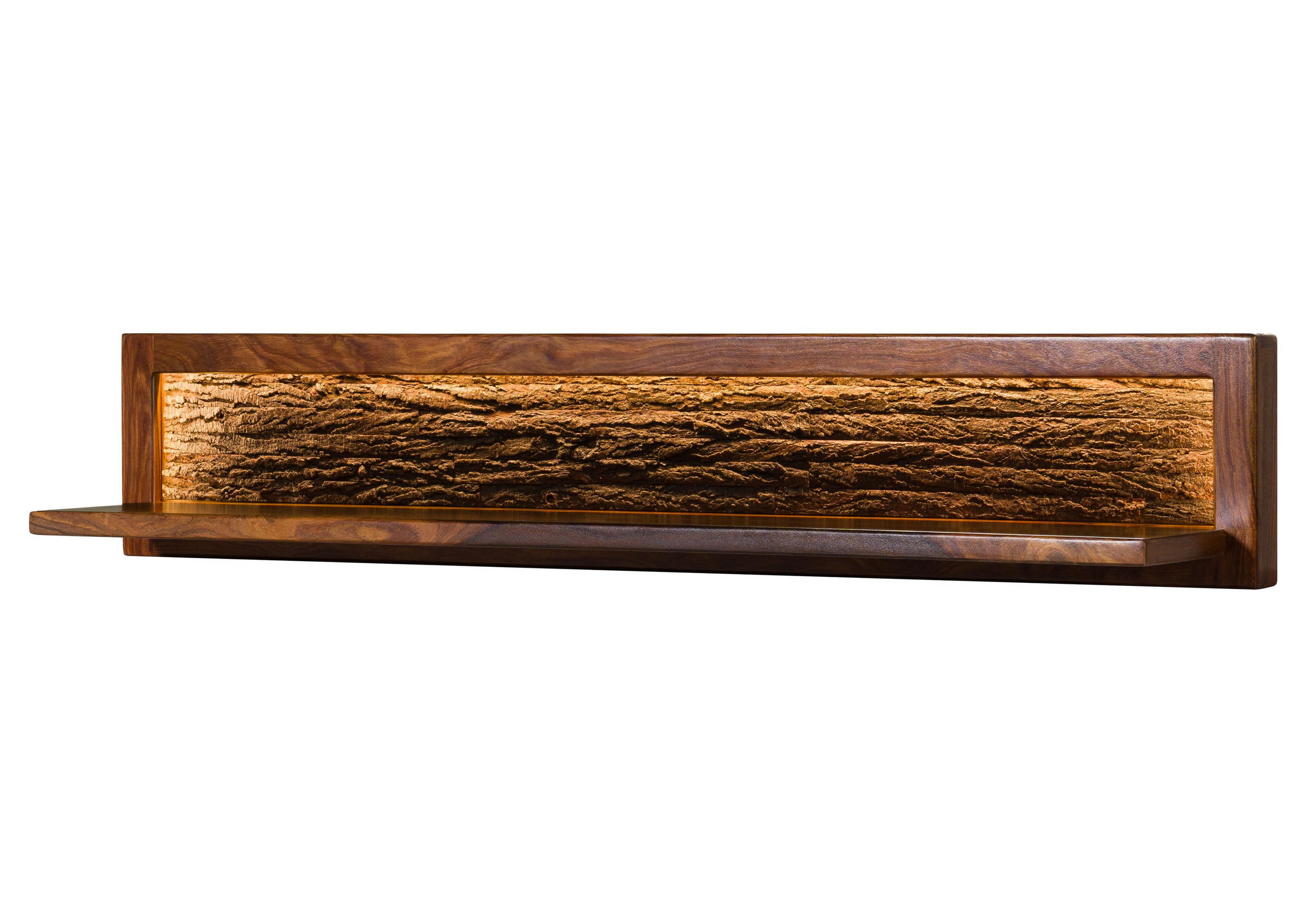 WANDREGAL Sheesham 145x30x27 walnuss gewachst TORONTO LUX #277 - Dunkelbraun, Holz (145/27/30cm) - Massivmoebel24