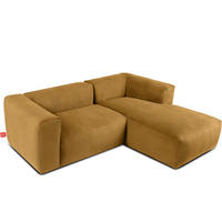 ECKMODULSOFA-RECHTS BUFFO 3/4 Sitzer mit extrem weicher Sitzfläche, Kordstoff, gelb - Gelb, Textil (237/180cm) - KONSIMO®