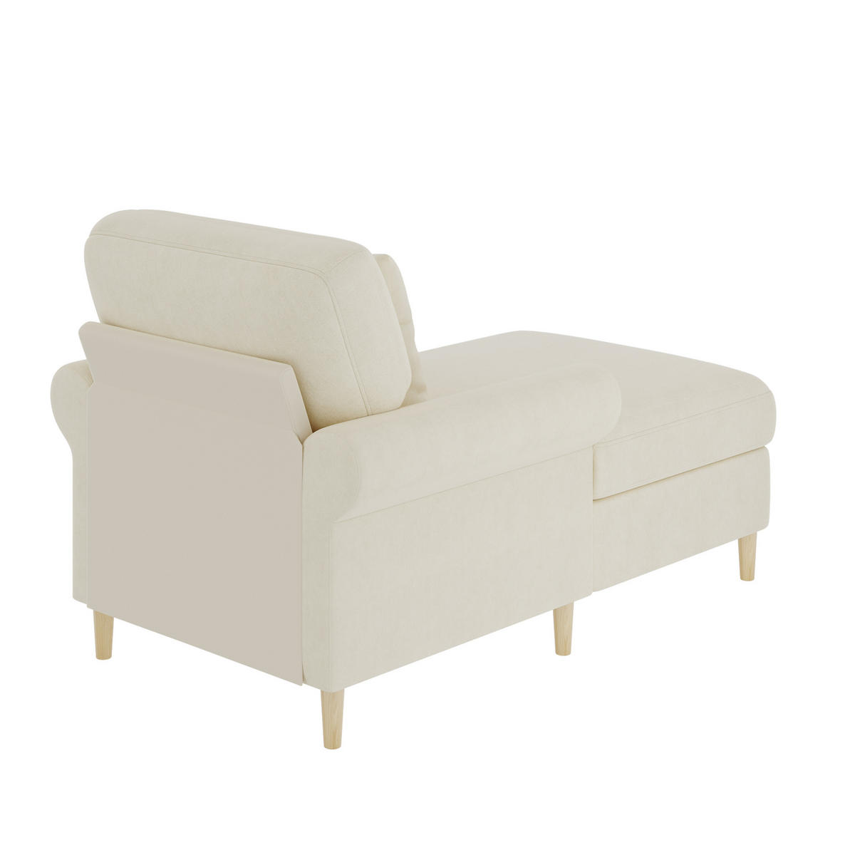 SCHLAFSESSEL 133/87/90 cm in Beige aus Samt mit Liegefunktion und Kissen - Beige, Textil (87/90/133cm) - Flora Grace