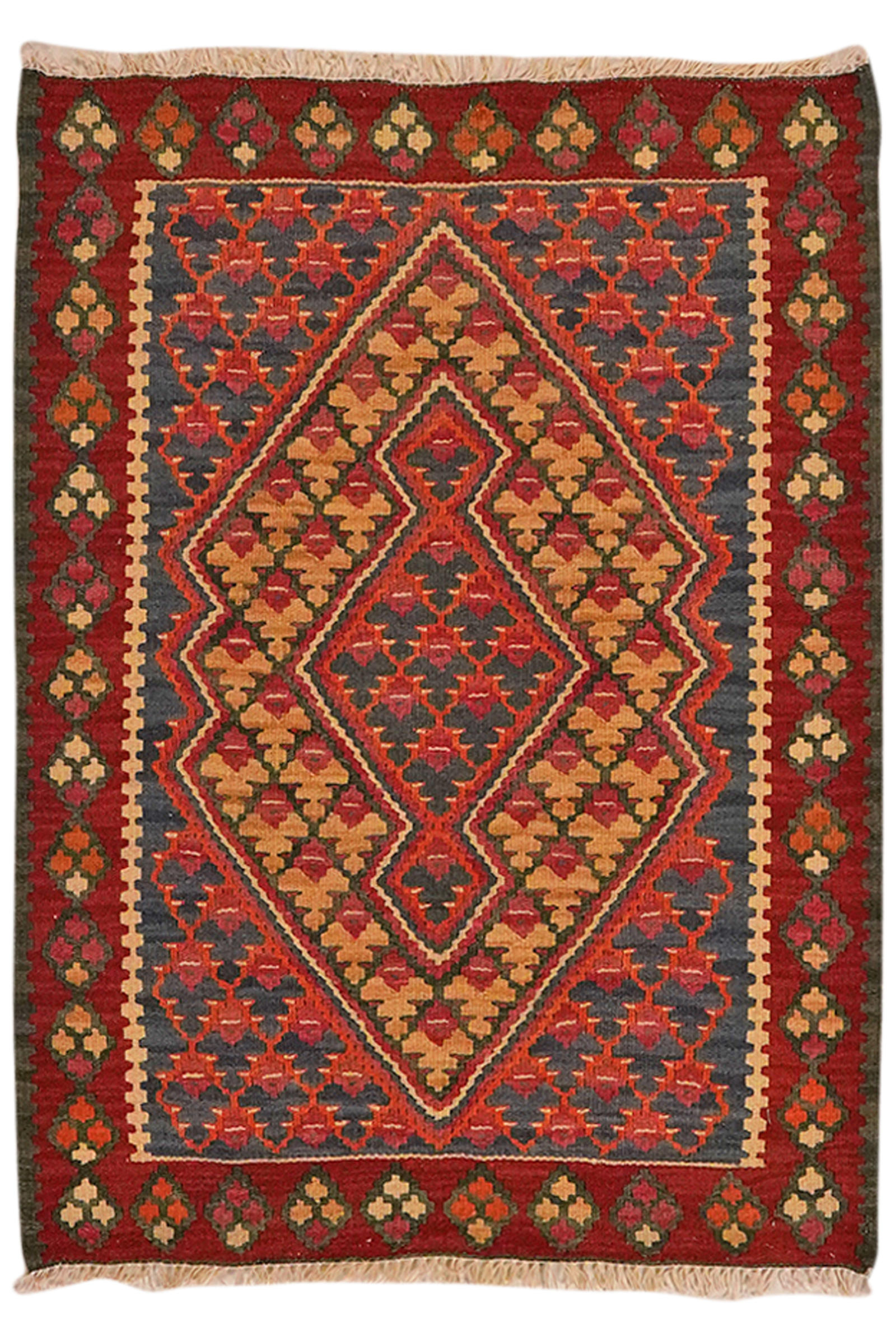 HANDWEBTEPPICH Kelim Senneh Blau 85/62 cm Schurwolle - Blau, Textil (62/85cm) - Looma