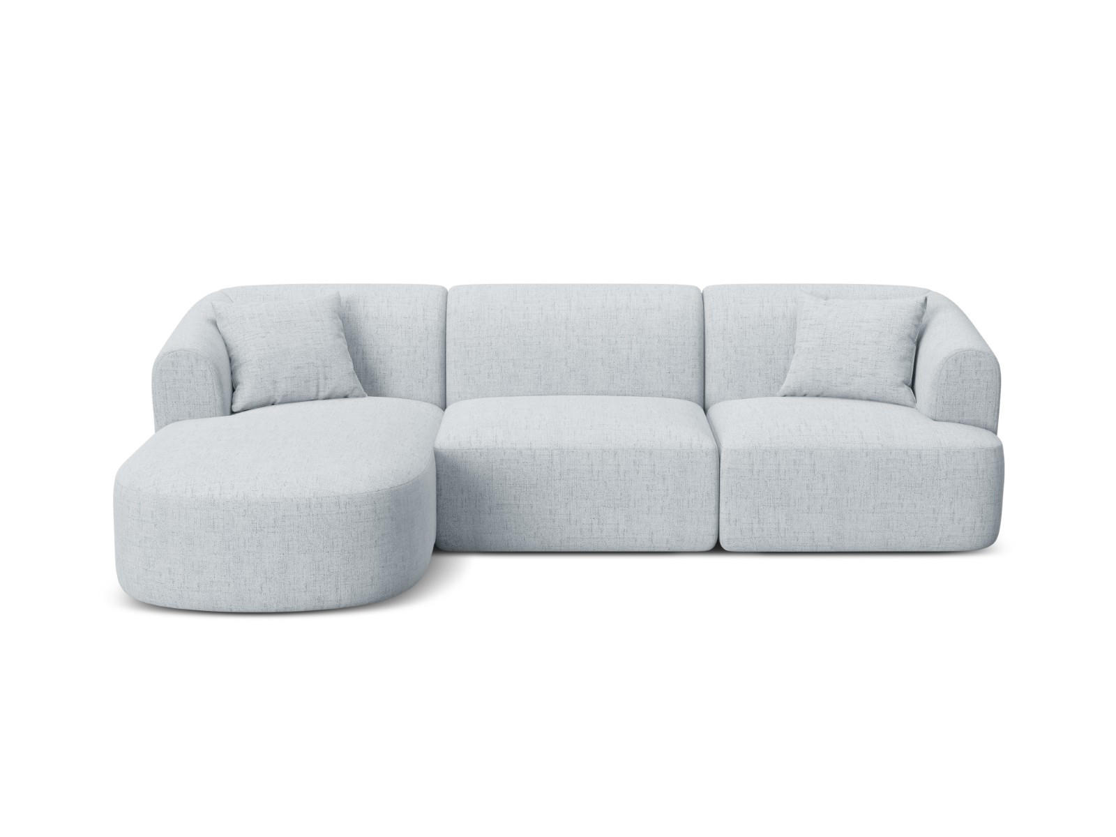 MODULARES-ECKSOFA links Campi aus strukturiertem Stoff hellgrau 4 Sitzplätze - Hellgrau, Textil (156/256cm) - Cosmopolitan Design