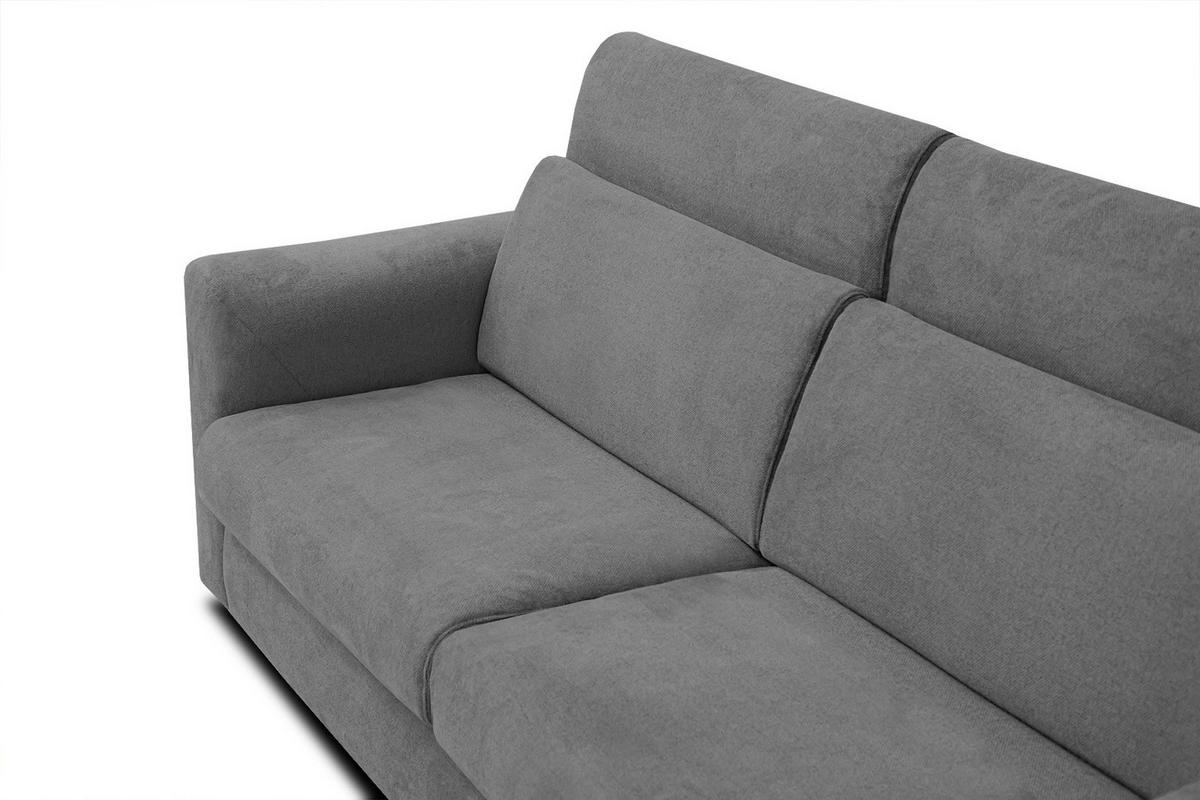 SOFA MEZO 3-Sitzer mit Schlaffunktion, grau - Schwarz/Grau, Holz/Textil (232/90/107cm) - Courtois Laville