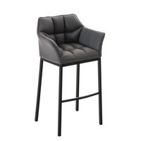 BARHOCKER Damaso 110x64x48 cm grau - Grau, Leder (64/110/48cm) - furnicato