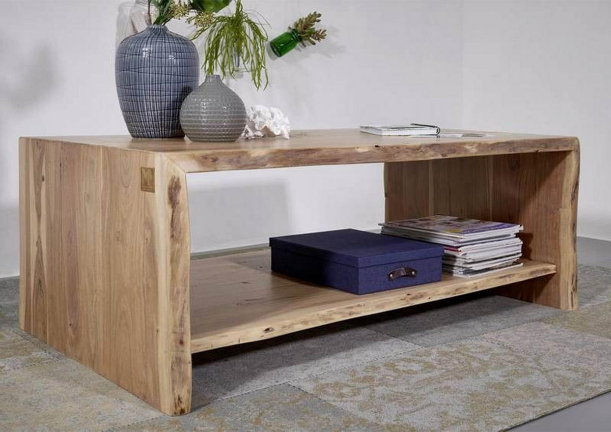 COUCHTISCH Akazie 120x70x45 natur lackiert PURE ACACIA #308 - Braun, Holz (120/70/45cm) - Massivmoebel24