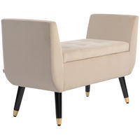 LUXUS Sitzbank Polsterbank mit Stauraum Beige 107 x 42 x 65 cm - Beige, Kunststoff (42/65/107cm) - HOMCOM