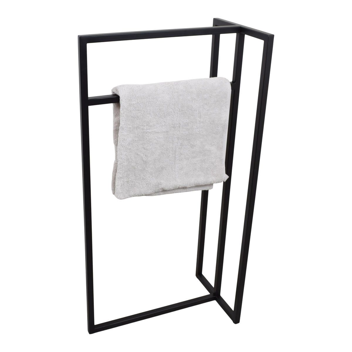 HANDTUCHSTÄNDER Riba Schwarz - Schwarz, Metall (50/100/30cm) - LOFT42