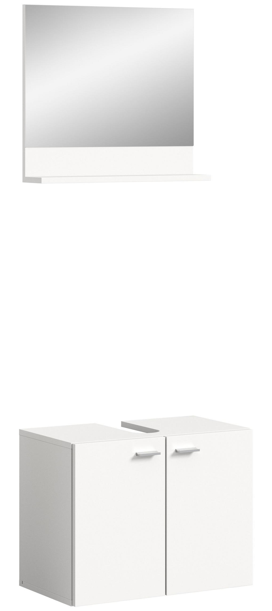 WASCHBECKENUNTERSCHRANK + Spiegel BOSTON/TAMPA (B/H/T: ca. 57/186/33 cm) in Weiß/weiß - Weiß, Holzwerkstoff (57/186/33cm)