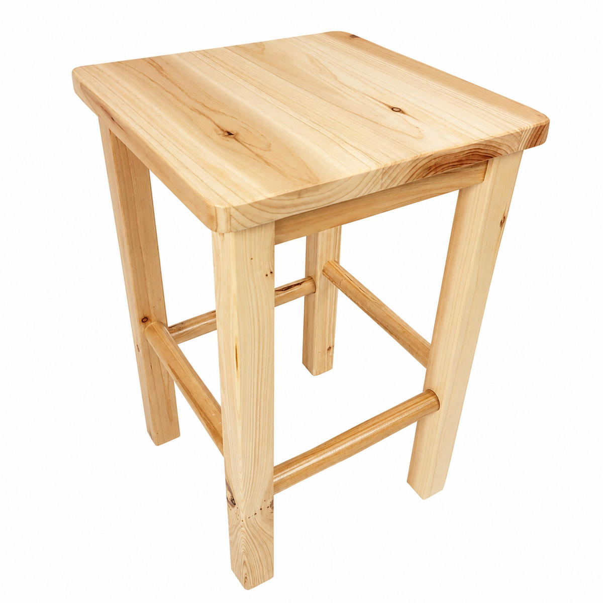 HOLZHOCKER Kiefer Natur 2-er Set 30 x 30 x 46 cm quadratische Sitzfläche - Naturfarben, Holz (30/46/30cm) - Begryf