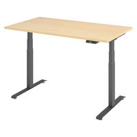 SCHREIBTISCH elektrisch 80/140/74 cm in Ahornfarben/Graphitfarben - Ahornfarben/Graphitfarben, Holzwerkstoff (80/140/74cm) - bümö