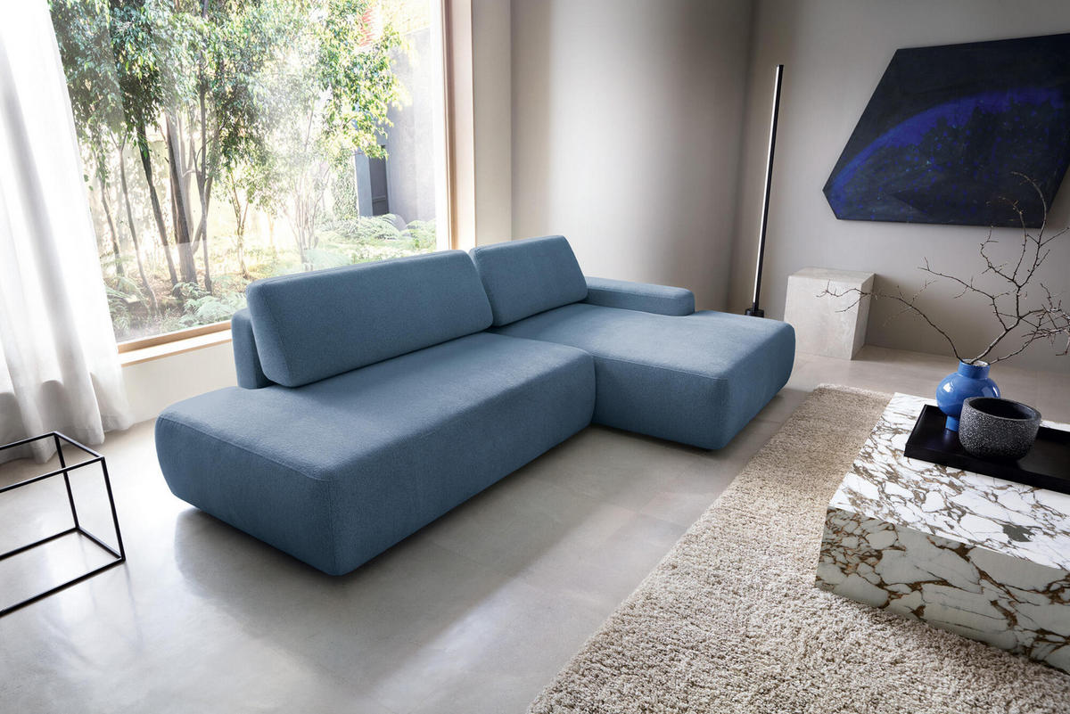 ECKSOFA BOULI Blau 276x164x82 cm - Blau, Textil (276/164cm) - FURNLUX