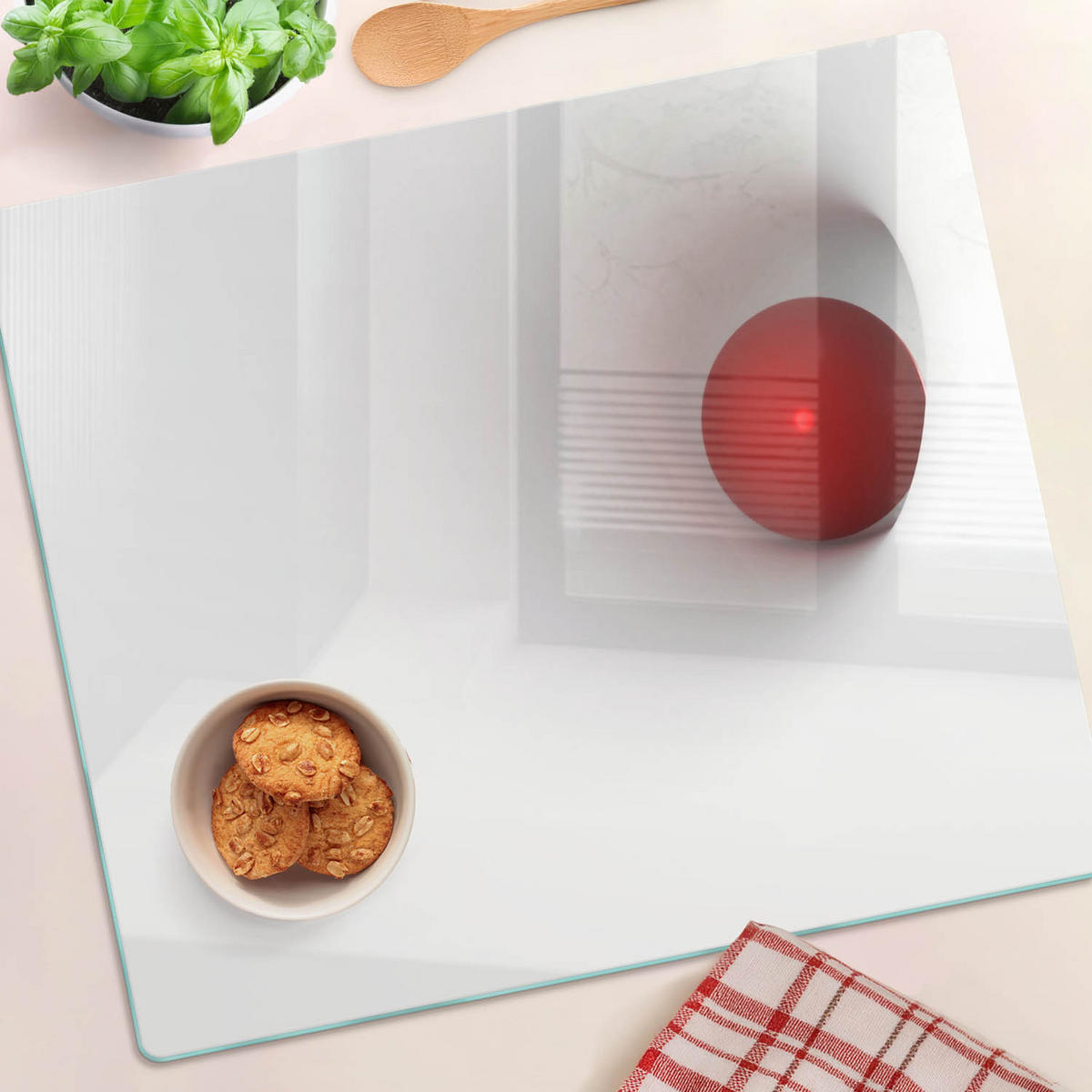 GLASPLATTE 60x52 cm Abstrakte Kugel - Multicolor, Glas (60/0.4/52cm) - TULUP
