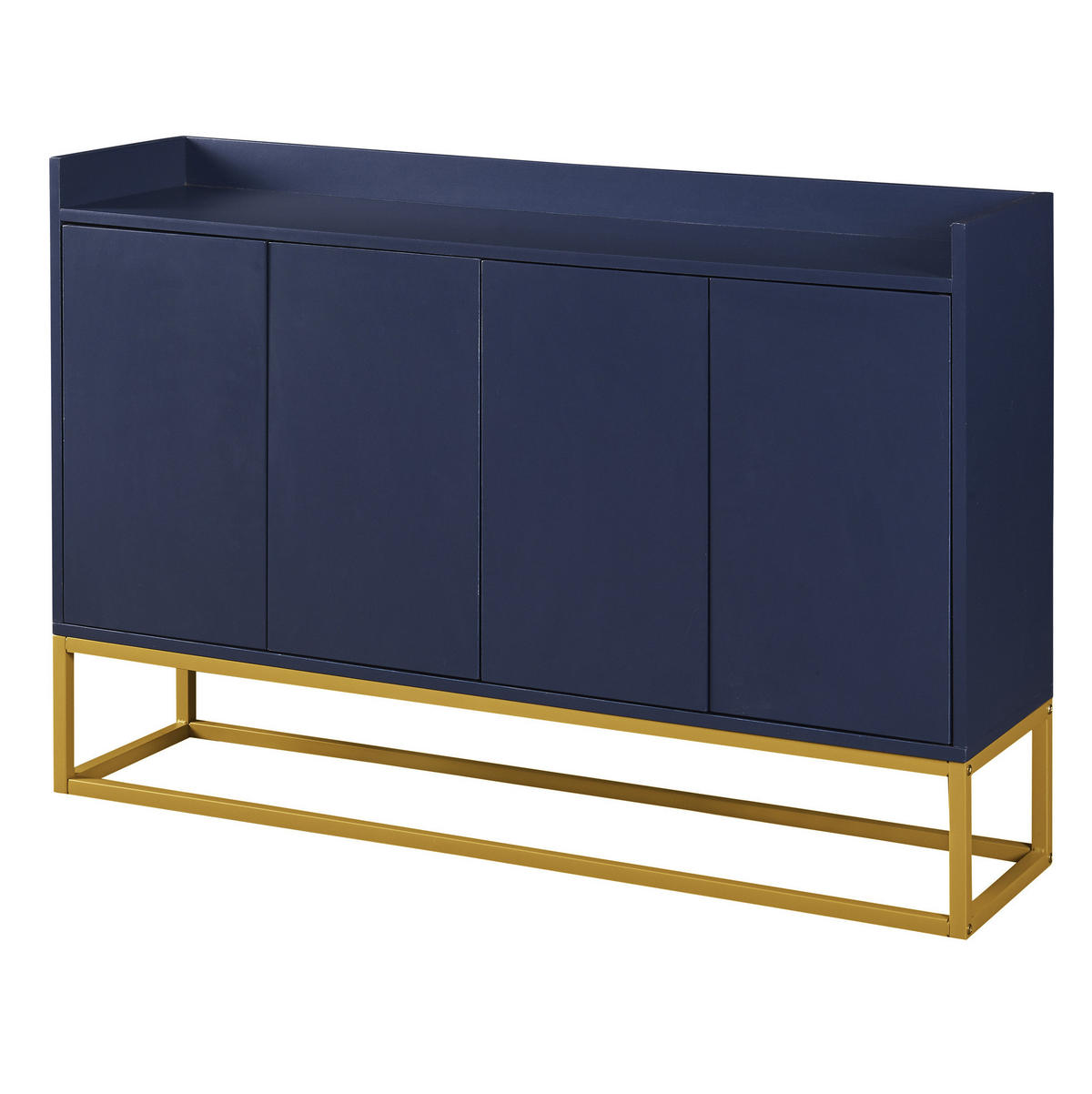 SIDEBOARD 120/30/80 cm in Marineblau, grifflos mit 4 Türen - Dunkelblau, Holzwerkstoff (120/80/30cm) - BEAOK
