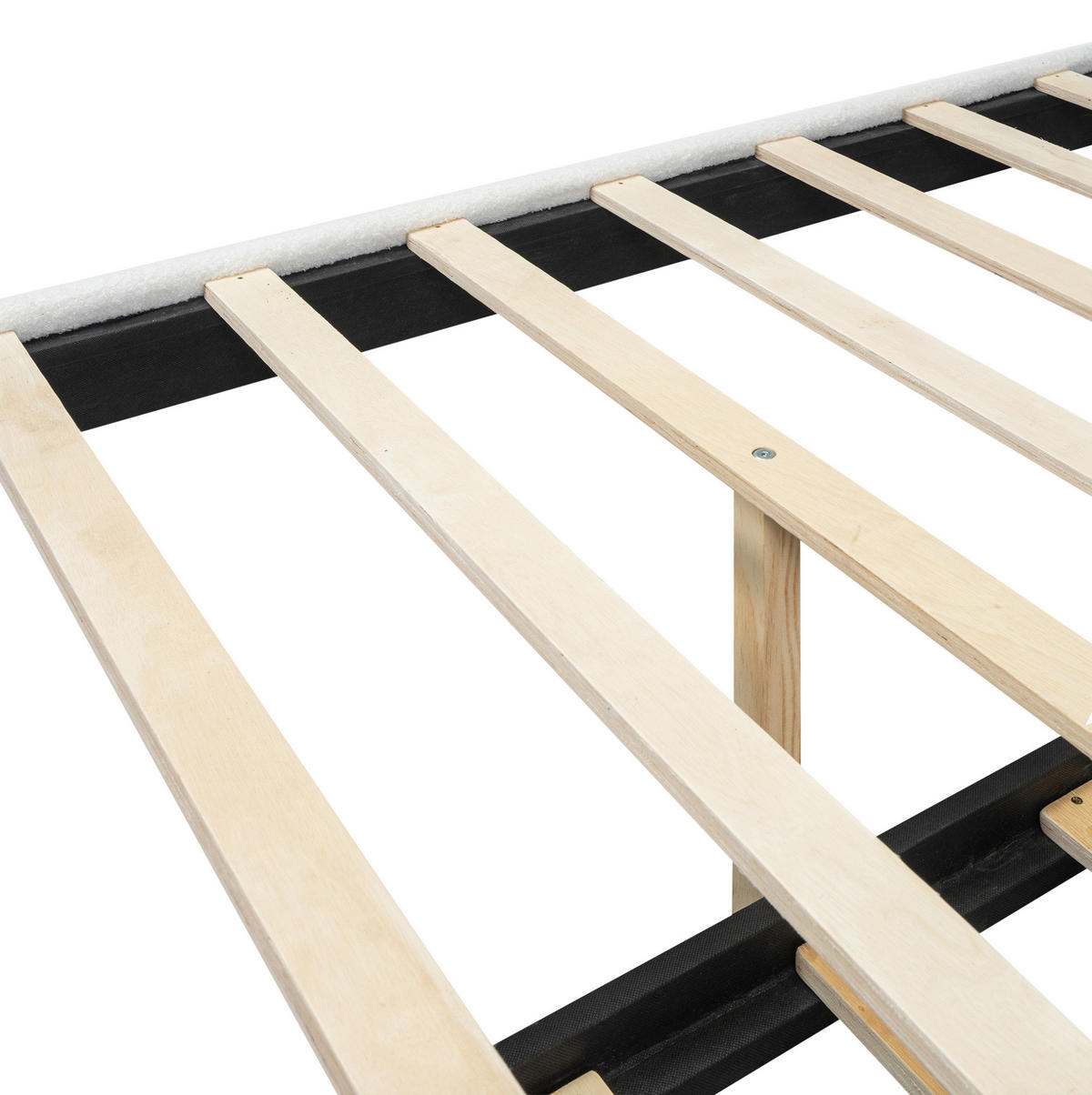 POLSTERBETT aus Plüsch und MDF 140x200 cm Weiß mit ausziehbarem Rollbett und minimalistischem Design - Weiß, Textil (140/200cm) - Modfu
