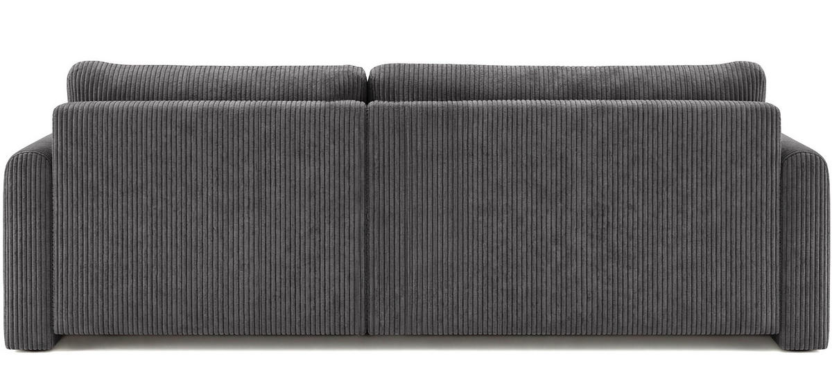 ECKSOFA Cora mit Schlaffunktion & Stauraum, Universell Rechts/Links, Grau Cord Chenille 260/82/160 cm - Schwarz/Grau, Kunststoff/Textil (250/160cm) - WFL GROUP