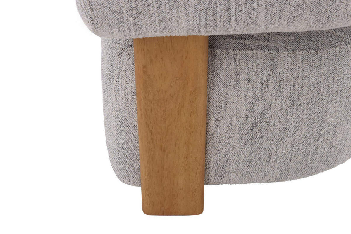 SESSEL Nature, Natur Massiveiche + hellgrauer Stoff - Grau, Holz (92/79/80cm) - WOODEK