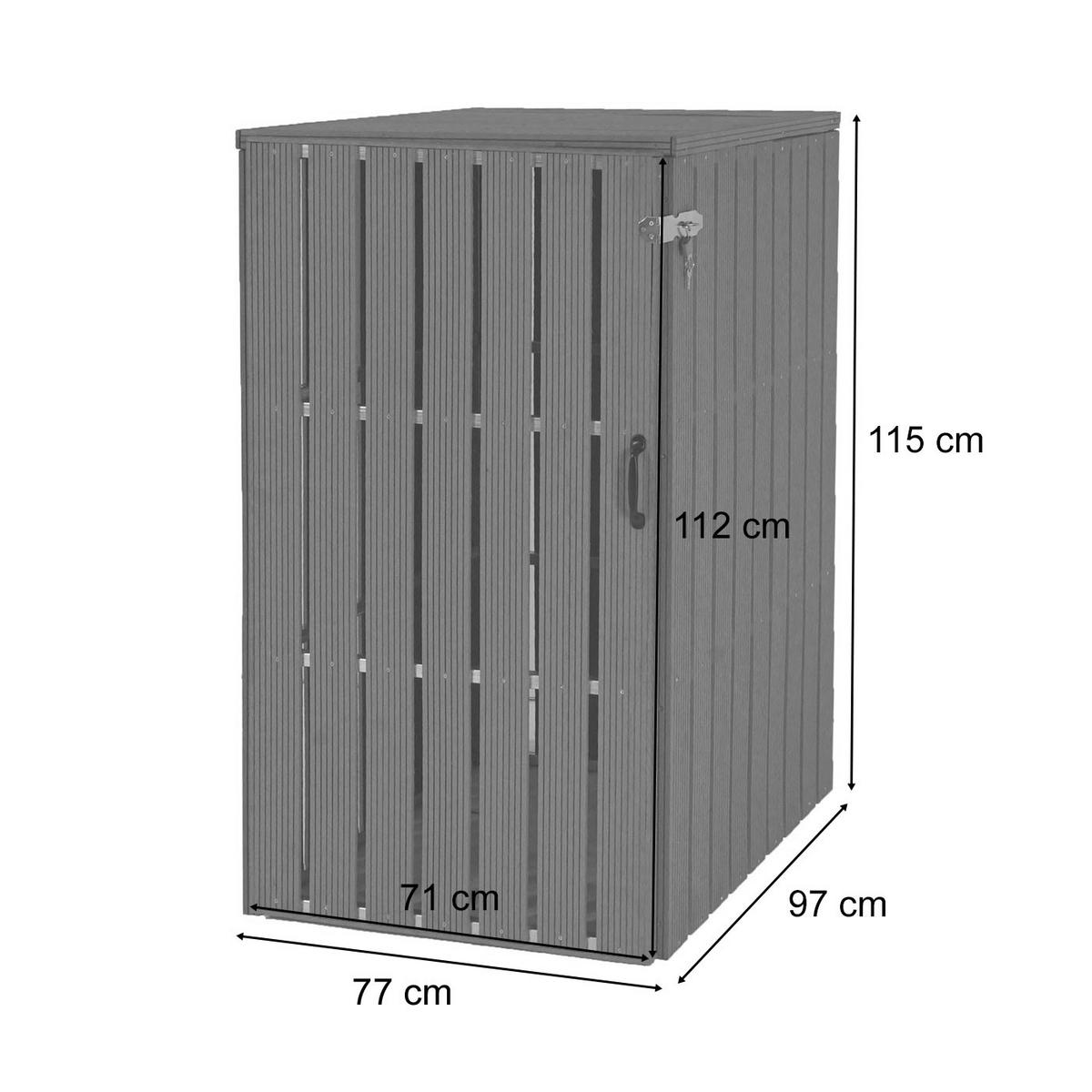 1-/2ER WPC-MÜLLTONNENVERKLEIDUNG Braun - Braun, Metall (77/115/97cm) - Jamb