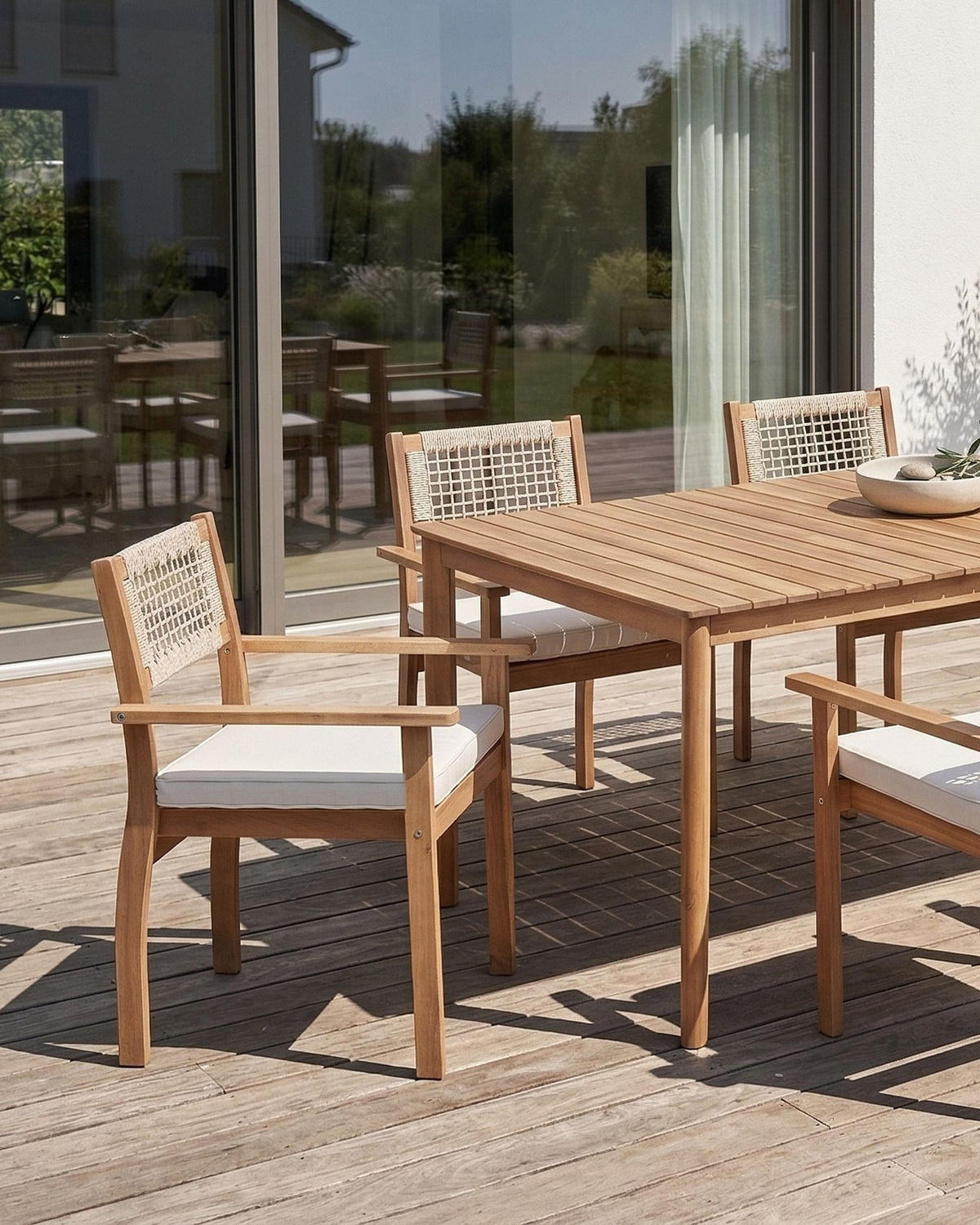 GARTENSTUHL 2er Set Akazienholz Hellbraun Sumirago - Hellbraun, Holz (55/85/55cm) - Beliani