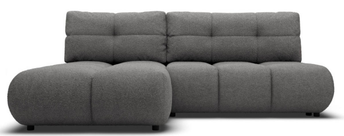 ECKSOFA Grau MILA Ausziehbar Ohne Armlehnen Links - Grau, Textil (230/177cm) - Sepro Meble