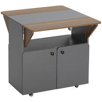 ESSTISCH Klappbar DE-08402 zwei klappbare Seiten, 4 Rollen Grau - Grau, Holzwerkstoff (70/83/75cm) - ComfortXL