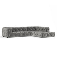 ECKSOFA Cosimo Grau Chenille - Schwarz/Grau, Holz/Holzwerkstoff (325/228cm) - Maison de Reve