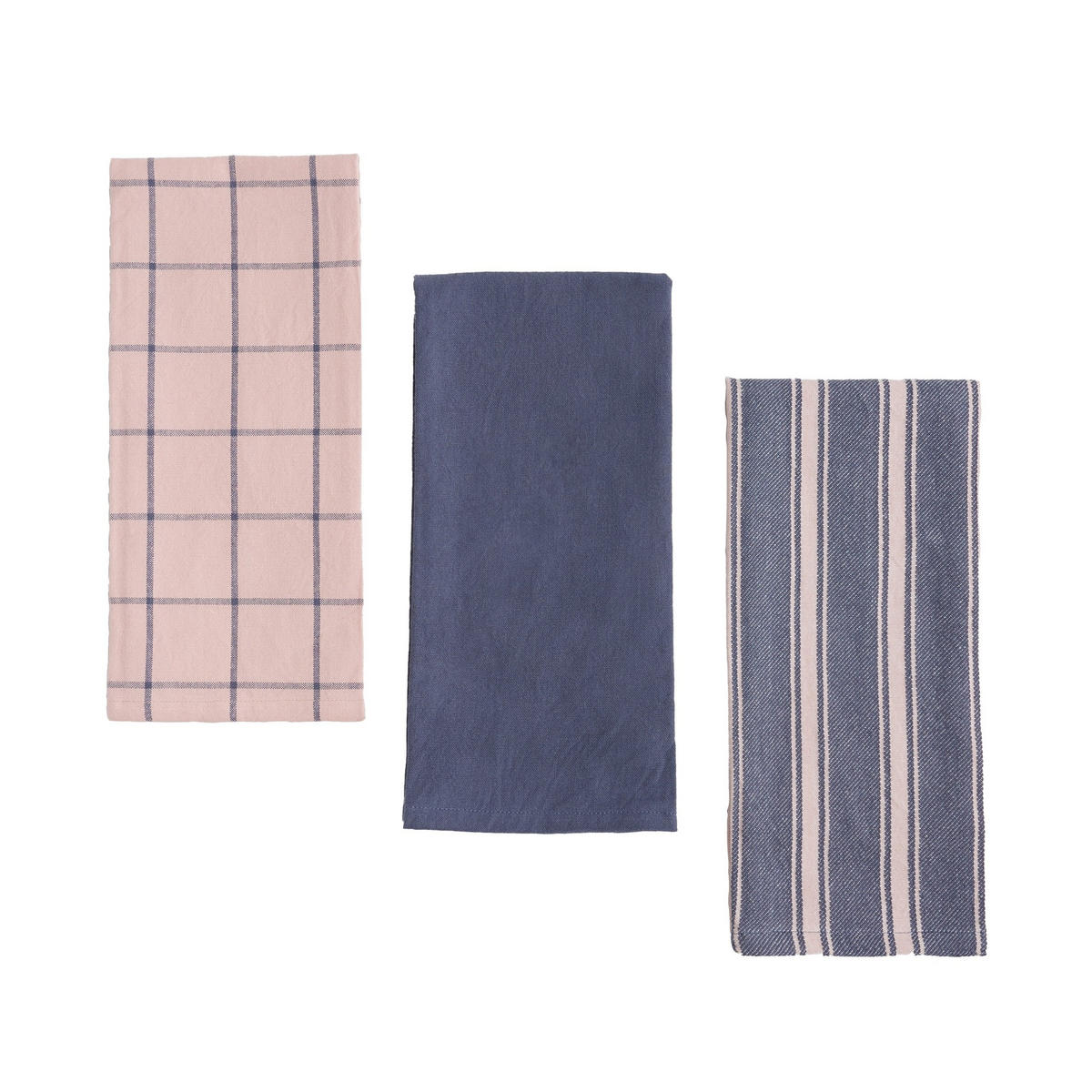 GESCHIRRTUCH-SET Trio (3er-Set) - Rosa, Textil (40/60cm) - home&you