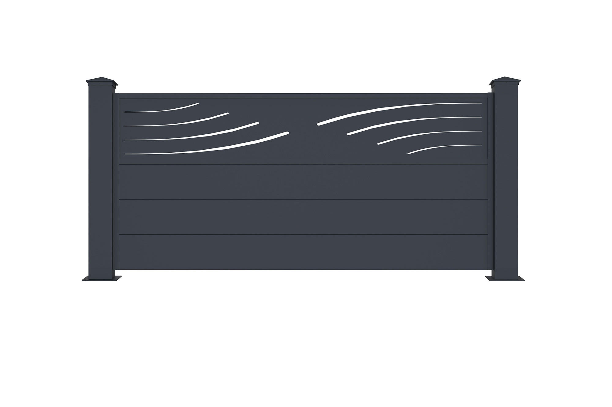 VORGARTENZAUN 2er-Set Veleta grau 1,9m H.90cm aluminium - Grau, Metall (378/89cm) - Casanoov