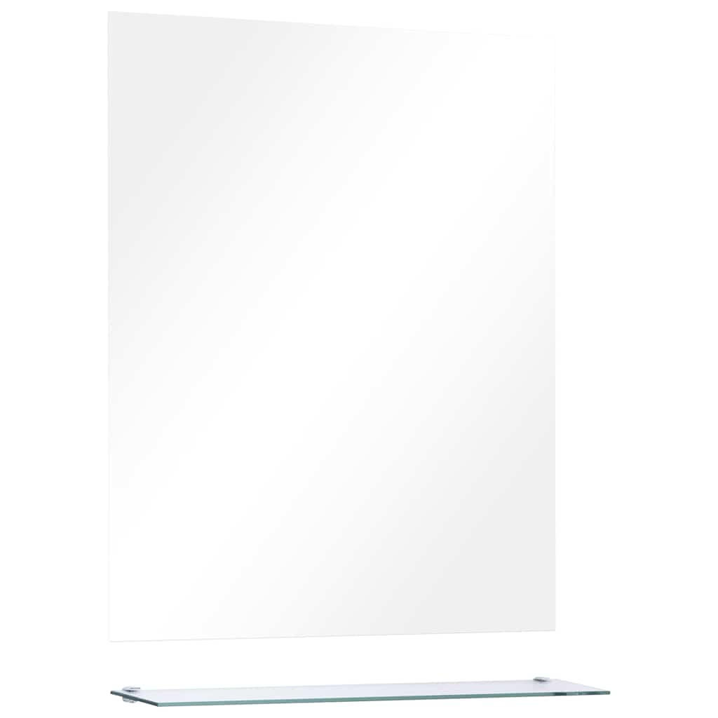 WANDSPIEGEL mit Regal 50×60 cm Hartglas - Silberfarben, Glas (50/60/10cm) - furnicato