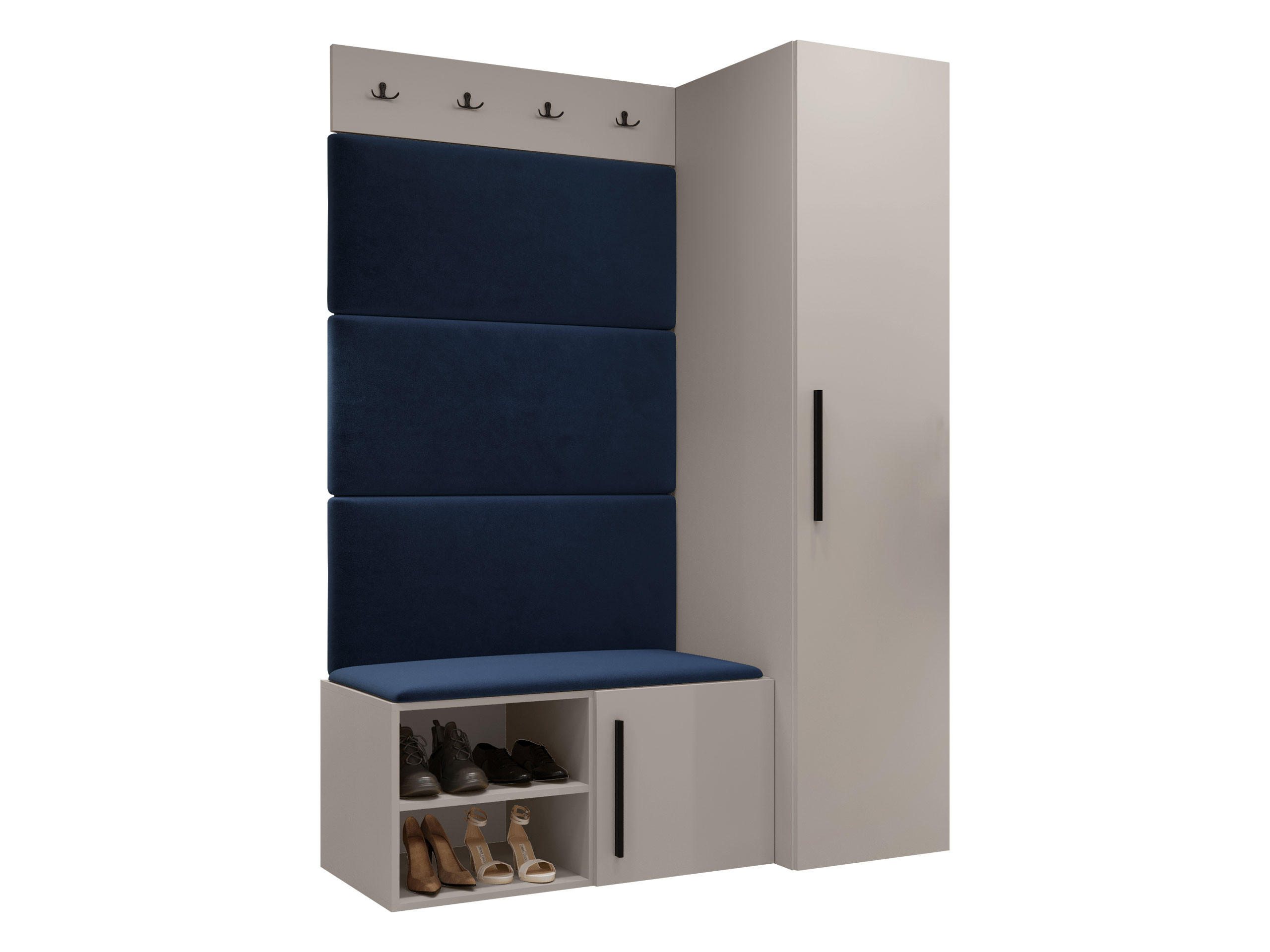 Mirjan24 Garderoben-Set Blau, Kaschmir 40x191x50 cm