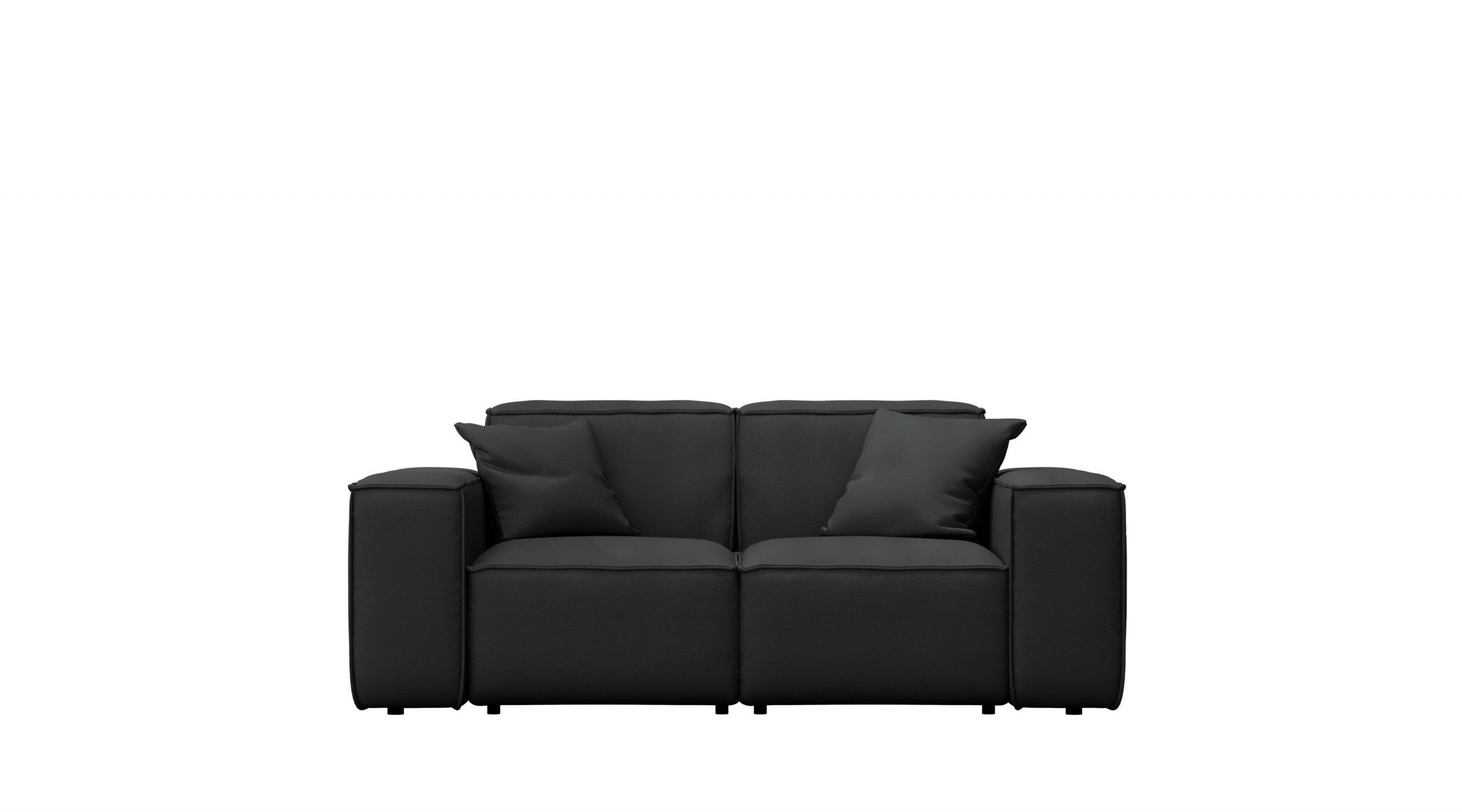 GARTENSOFA Gartenmöbel MALIBU 2 Sitzer Stoff Odyssey Schwarz - Schwarz, Holz (186/73/88cm) - Kaiser Möbel