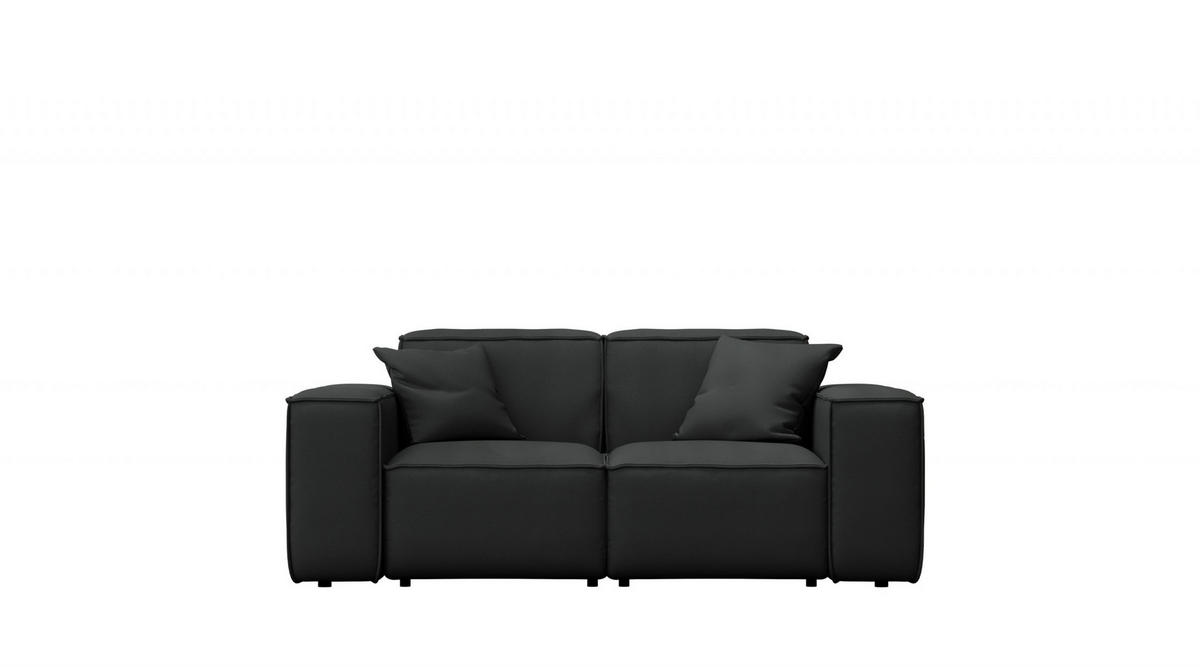 GARTENSOFA Gartenmöbel MALIBU 2 Sitzer Stoff Odyssey Schwarz - Schwarz, Holz (186/73/88cm) - Kaiser Möbel