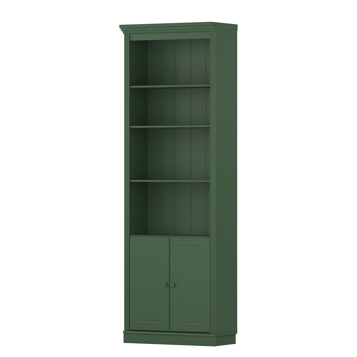 MASSIVE BÜCHERWAND - Massivholz - Kiefer - Waldgrün/Kieferfarben, Holz (296/223/37cm) - home24