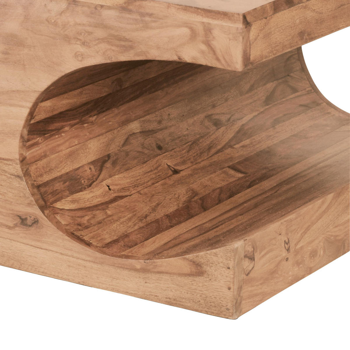 COUCHTISCH Massivholz mit zwei Ablagefächern, handgefertigt und pflegeleicht, Beige 118x70x38 cm - Beige, Holz (70/118/38cm) - KADIMA DESIGN