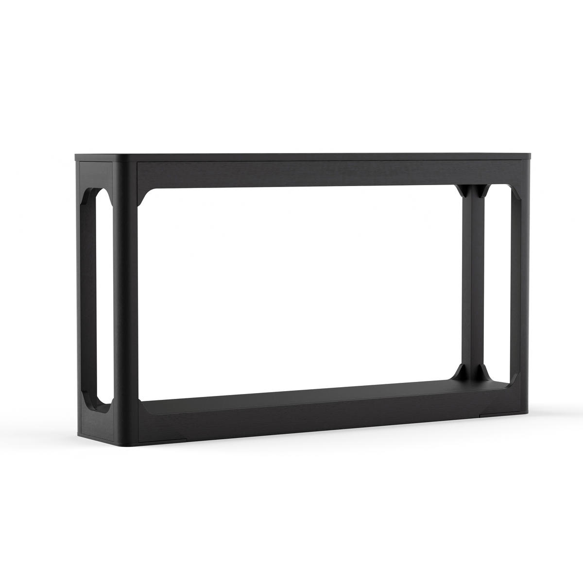 BEISTELLTISCH DE-37275 140 cm lang mit zweistöckigem Stauraum Schwarz - Schwarz, Holzwerkstoff (140/30/79cm) - ComfortXL